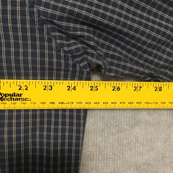 Timberland Button down short sleeve blue plaid shirt Lg EUC - Picture 9 of 13